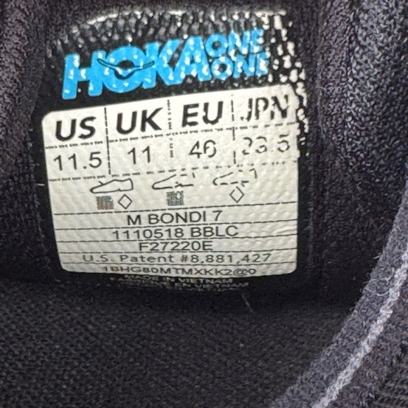 Size 11.5 - Hoka One One HOKA Bondi 7 Black‎ main image 11